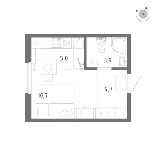 Студия Шушары п., Школьная ул.,  к. 1