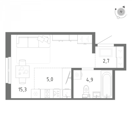 Студия Шушары п., Школьная ул.,  к. 1