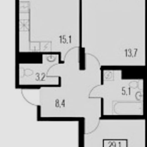 2-комн квартира проспект Патриотов, 34