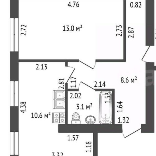 2-комн квартира пос. Шушары, Московское шоссе, 256к6