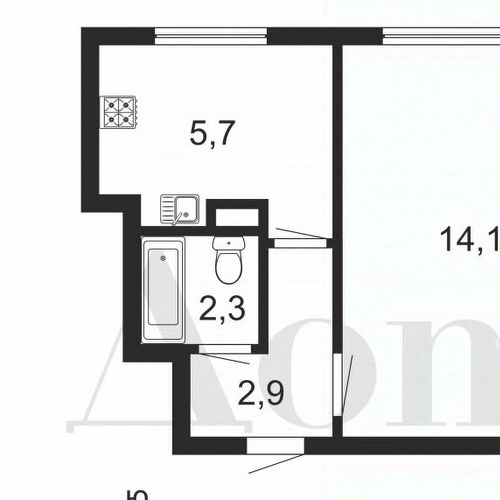 2-комн квартира Колпино, проспект Ленина, 45