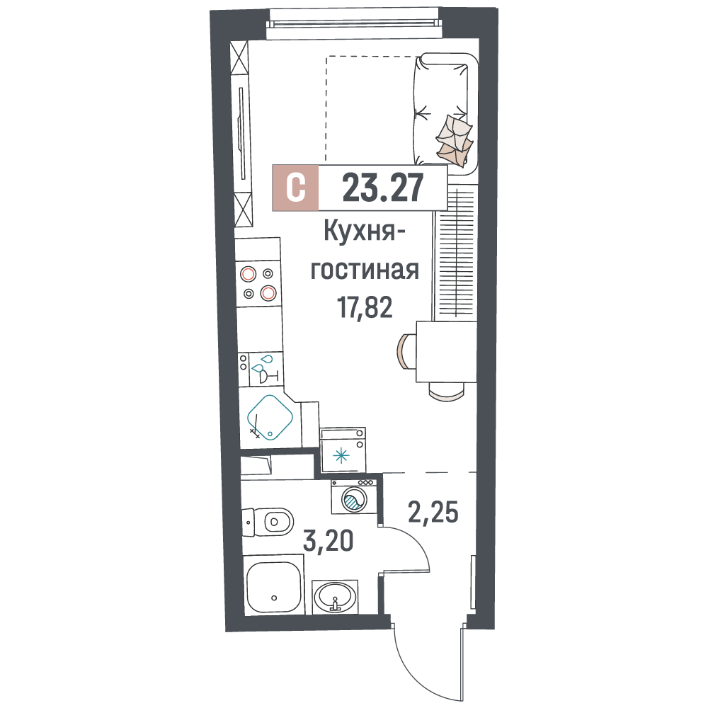 Студия Мурино п, Авиаторов Балтики пр-кт,  д. 31