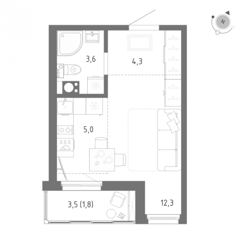 Студия Шушары п., Школьная ул.,  к. 1