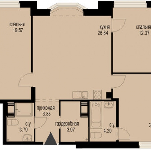 3-комн квартира Московский пр-кт,  д. 72 литМ