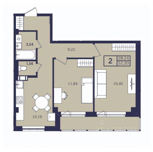 2-комн квартира Усть-Луга, кв-л Ленрыба,  д. 85/1