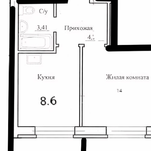 1-комн квартира пос. Янино-1, улица Голландская, 6