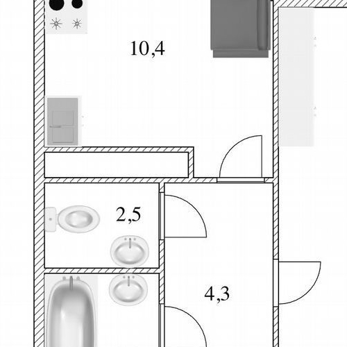1-комн квартира Парашютная улица, 56к3