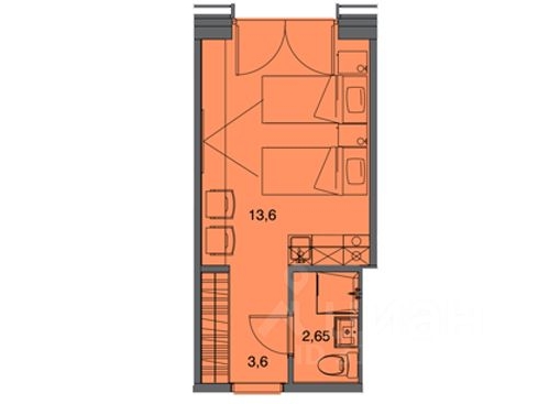 Студия набережная Макарова, 58