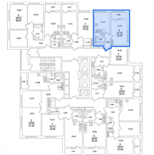 1-комн квартира Маршала Блюхера просп.,  д. 3,  к. 3