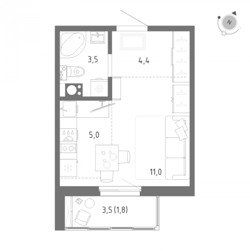 Студия Шушары п., Школьная ул.,  к. 1