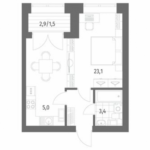 1-комн квартира улица Академика Константинова,  д. 1 к1 с1