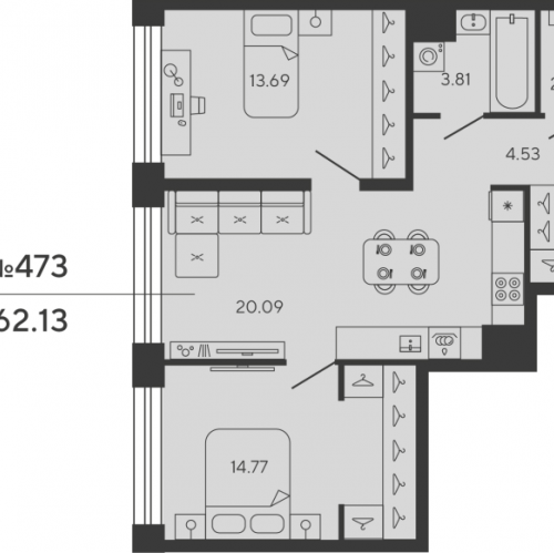 2-комн квартира Санкт-Петербург г., Головнина б-р,  к. CUPRUM