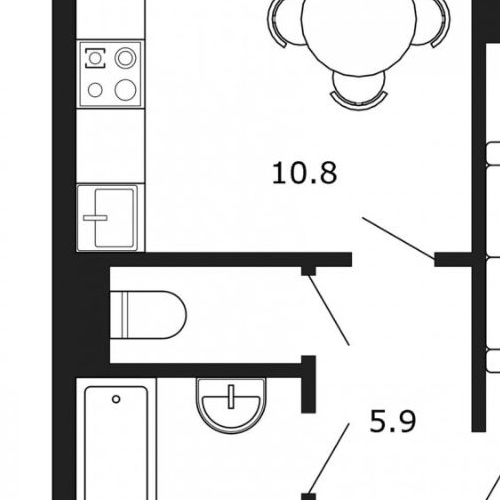 1-комн квартира улица Щербакова, 9