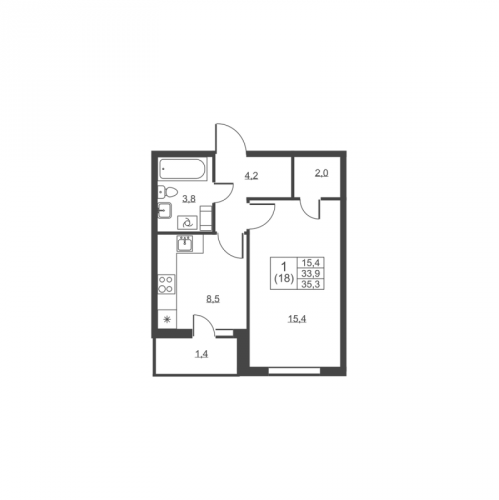 1-комн квартира Им Свердлова пгт., Ермаковская ул.,  к. 2