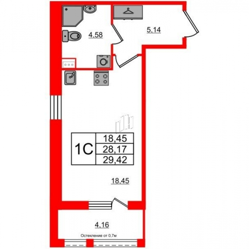 Студия Комендантский проспект, участок 7