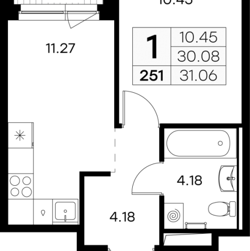 1-комн квартира Новоселье п., Ольховая ул.,  к. 1