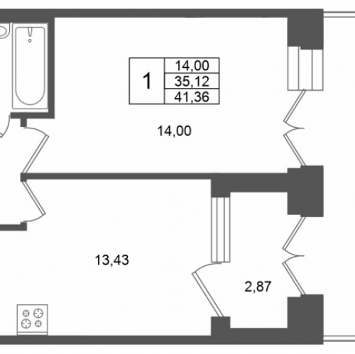 1-комн квартира Санкт-Петербург г., 26-я линия В.О.,  к. 1