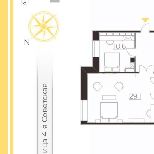 4-комн квартира 4-я Советская улица, 9