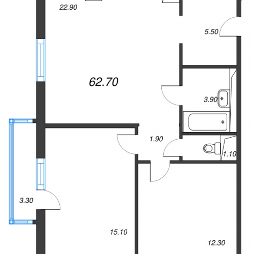 2-комн квартира Санкт-Петербург г., Руднева ул.,  к. 2